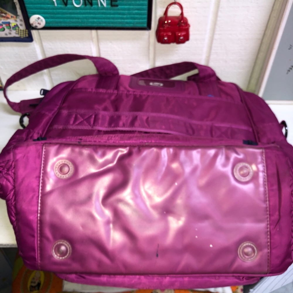 Lug Puddle Jumper Travel Gym Overnight Tote Bag in Berry Purple - Picture 9 of 15